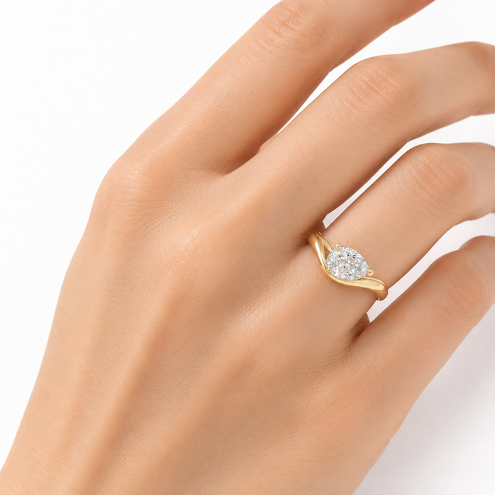 Pear-Cut Sterling Silver Statement Ring