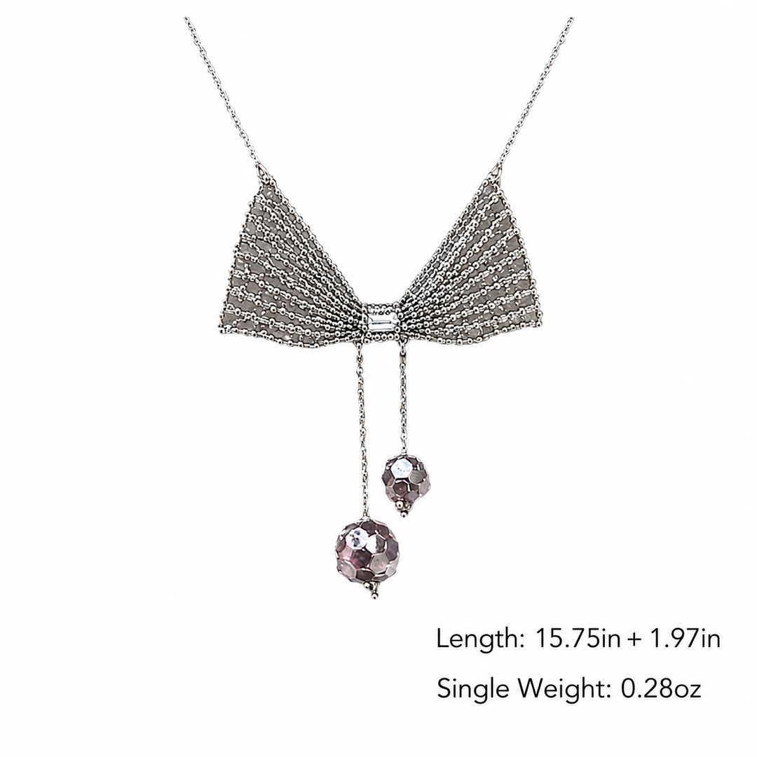French Bow Tassel Pendant Necklace