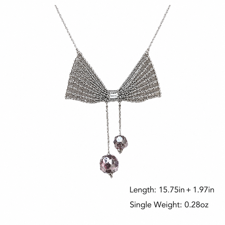 French Bow Tassel Pendant Necklace