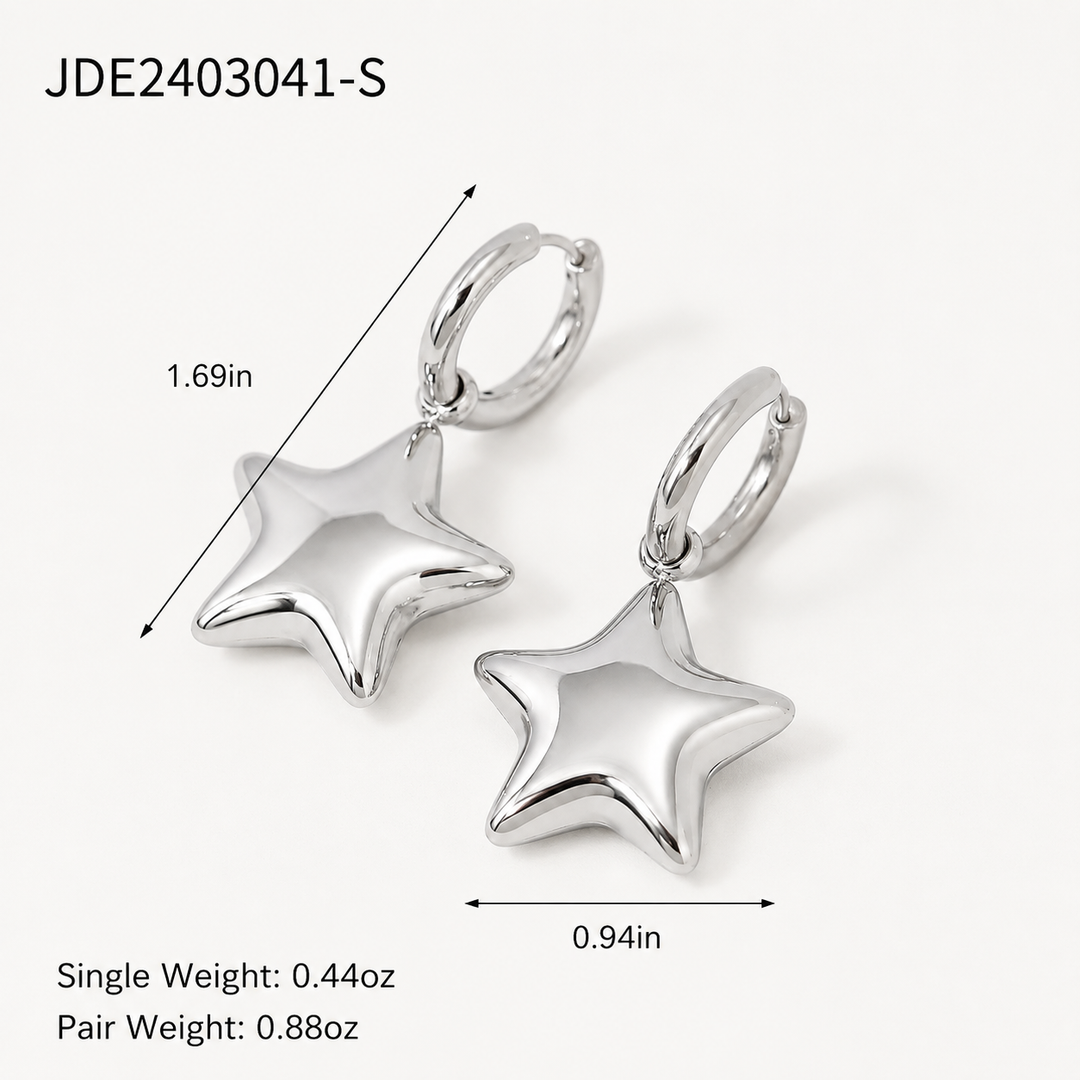 Sculptural Star Drop Earrings