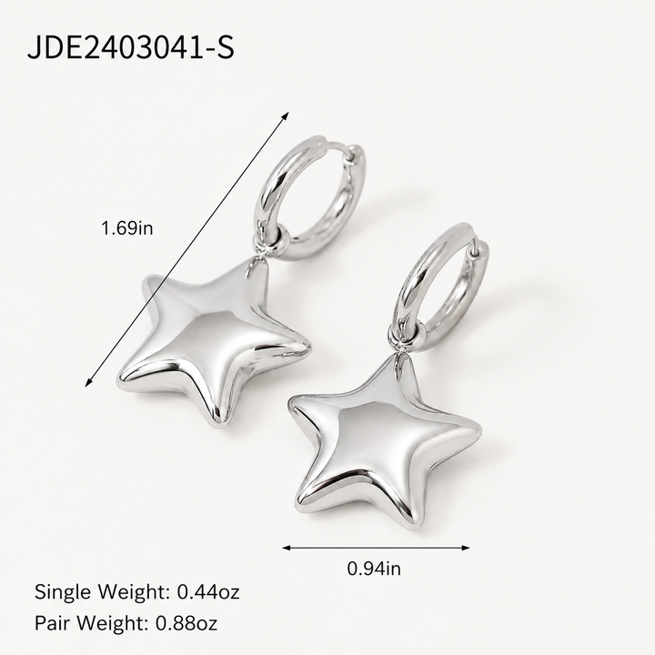 Sculptural Star Drop Earrings