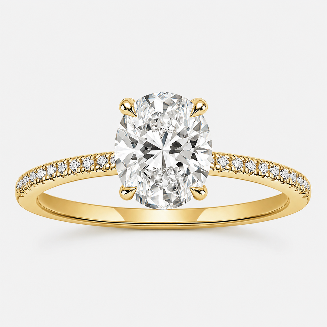 Elegant Oval Solitaire Ring