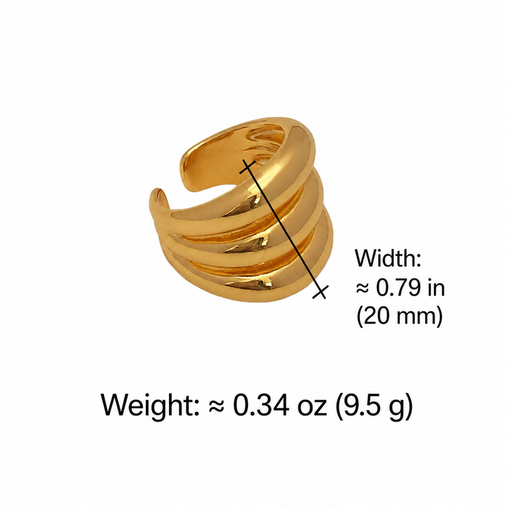 Sculptural Triple-Band Open Ring