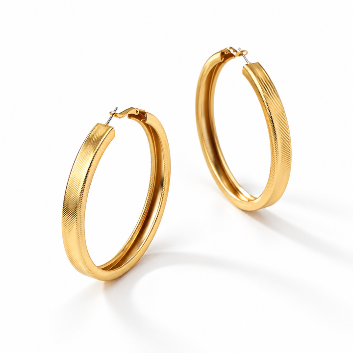 Textured Statement Hoop Earrings