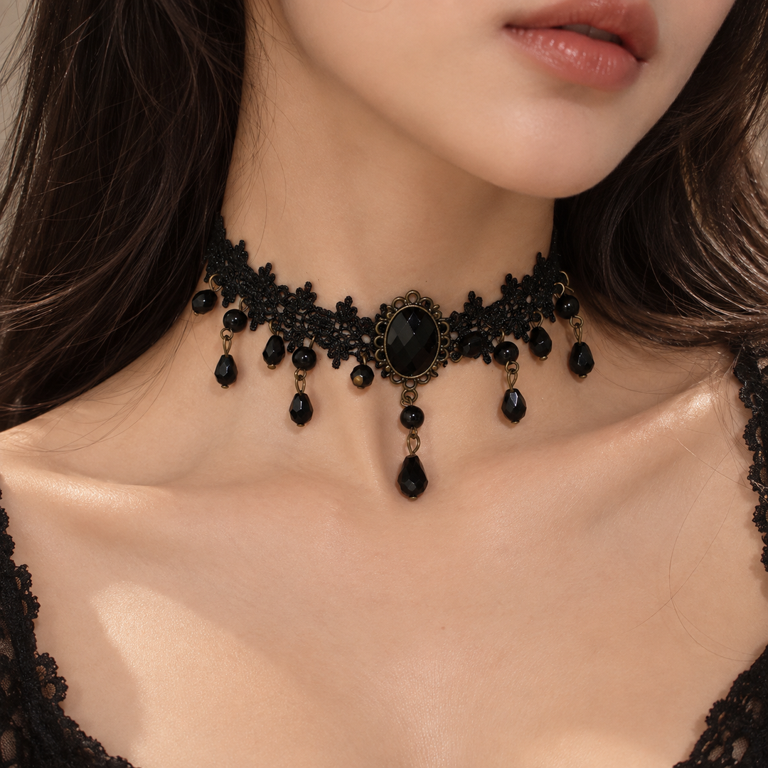 Midnight Lace Choker Necklace