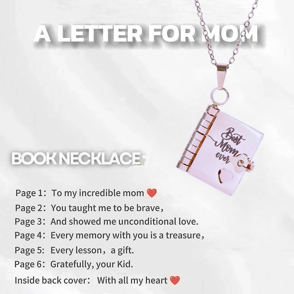 Book Pendant Necklace