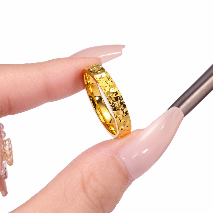 Stardust Texture Band Ring