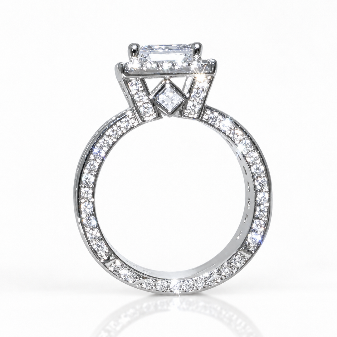 Square Halo Engagement Ring