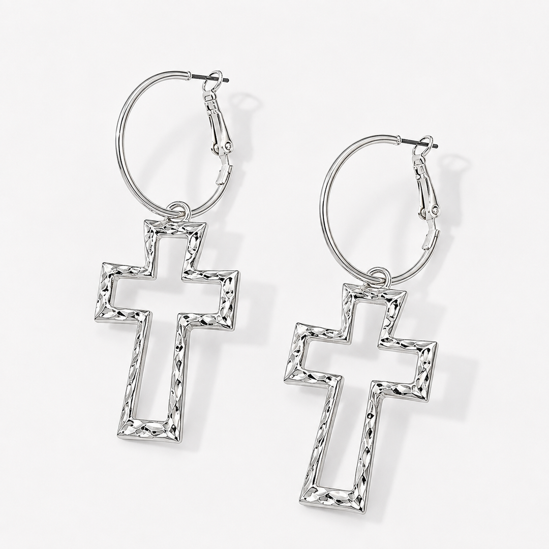 Cross Necklace and Earring Set