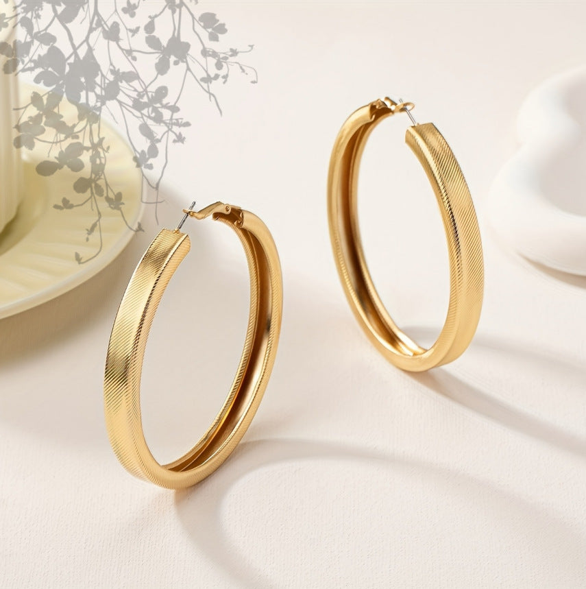 Textured Statement Hoop Earrings