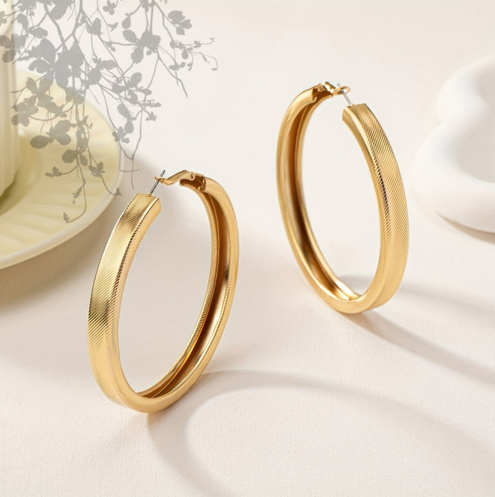 Textured Statement Hoop Earrings
