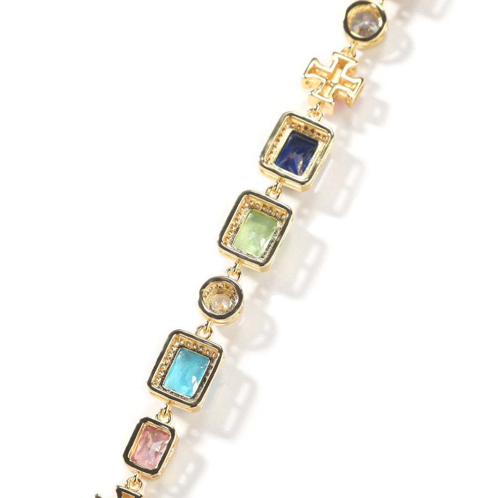 Colorful Cross Statement Necklace