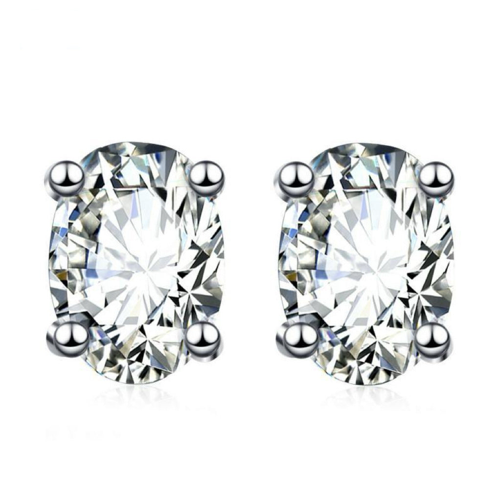 Oval Brilliant Stud Earrings