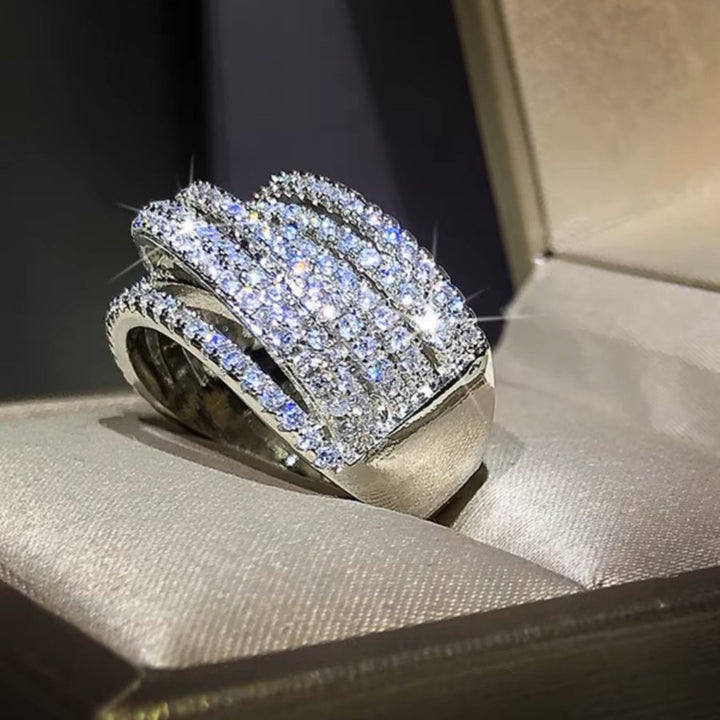 Layered Pavé Statement Ring