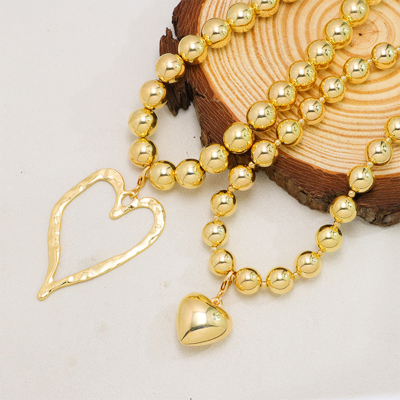 Molten Heart Layered Beaded Necklace