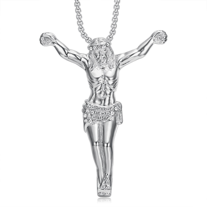 Striking Jesus Cross Pendant Necklace
