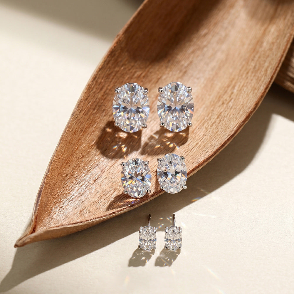 Oval Brilliant Stud Earrings