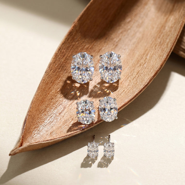 Oval Brilliant Stud Earrings