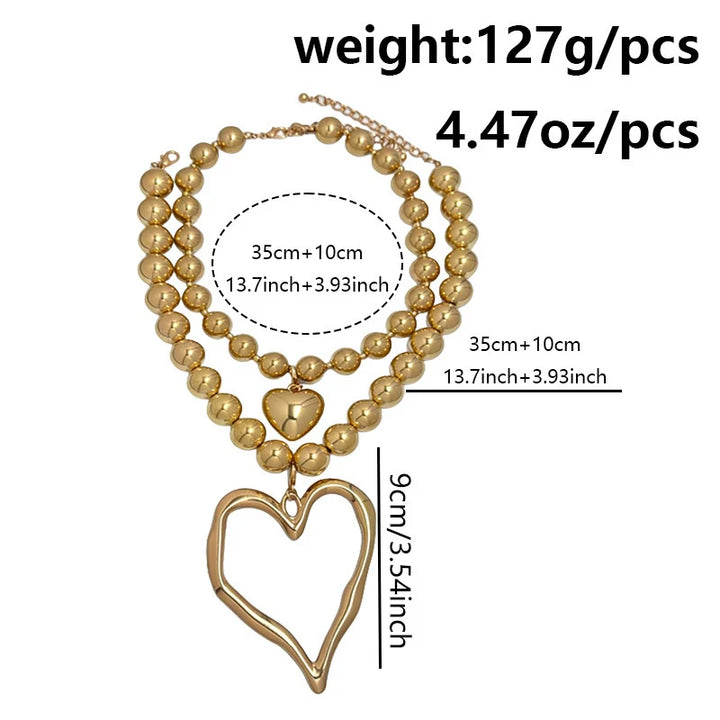 Molten Heart Layered Beaded Necklace