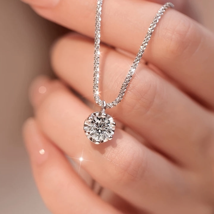 Minimalist Solitaire Zircon Pendant Necklace