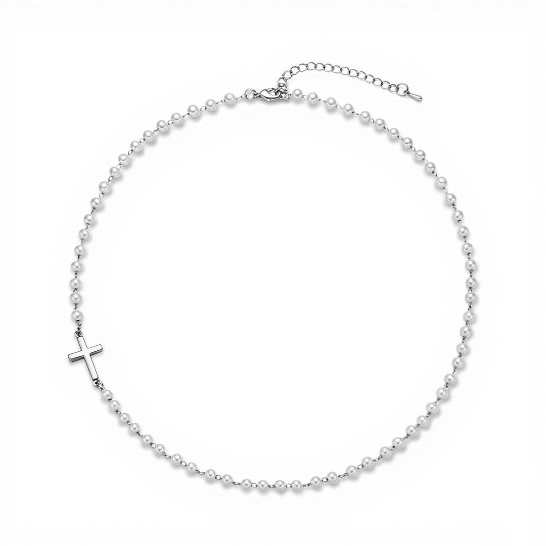 Faith &amp; Pearl Cross Jewelry Set