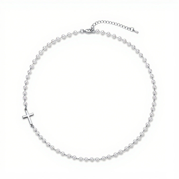 Faith &amp; Pearl Cross Jewelry Set