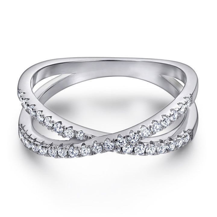 Crisscross Pavé Zircon Ring