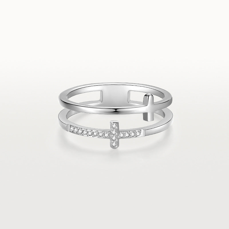 "Cross of Faith" Double-Layer Ring