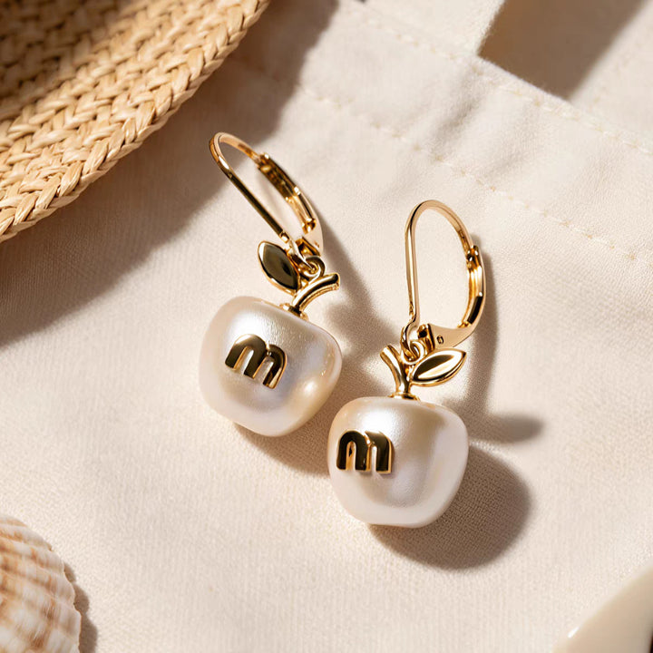 Pearl Apple Drop Earrings