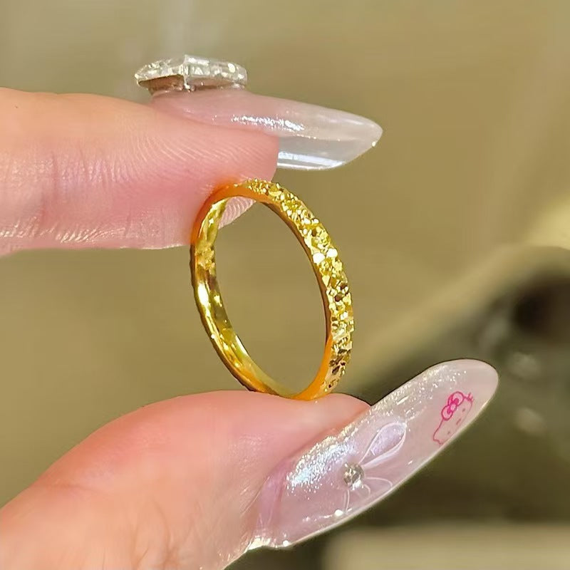 Stardust Texture Band Ring
