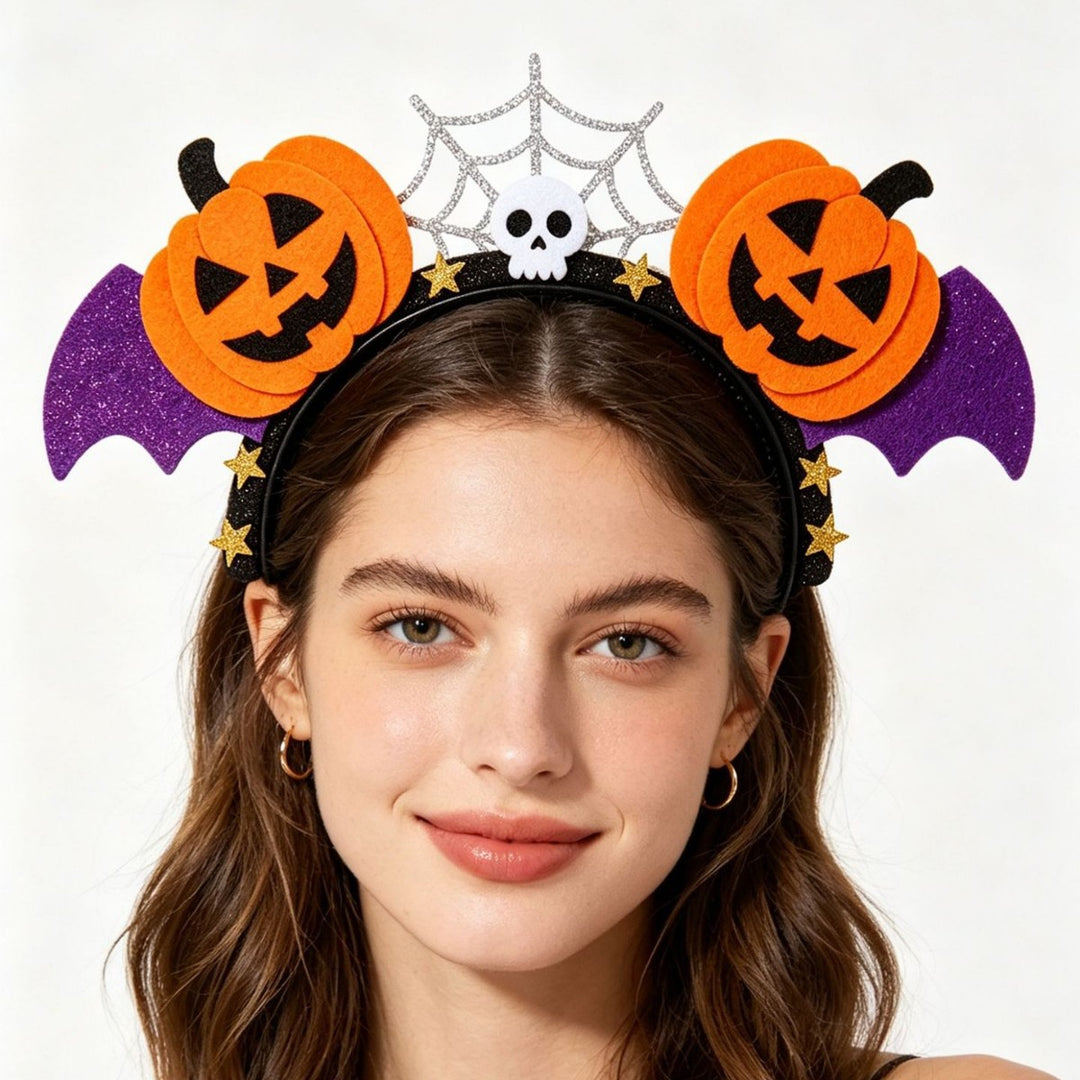 Halloween Pumpkin Bat Headband