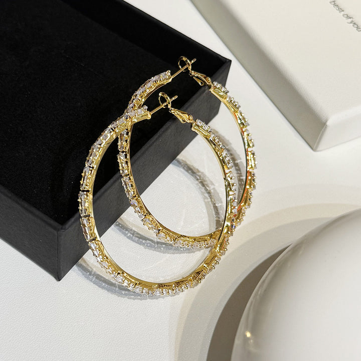 Pavé Crystal Statement Hoop Earrings