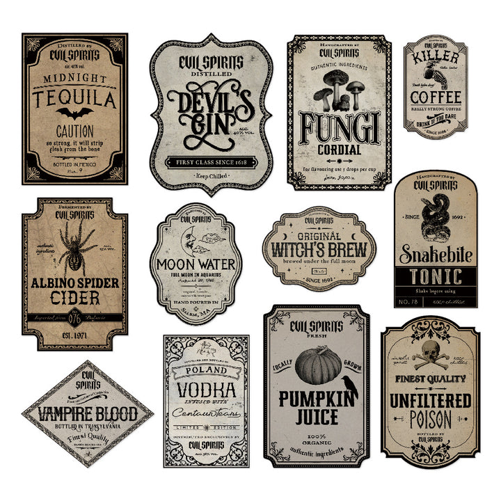 Vintage Halloween Potion Bottle Labels