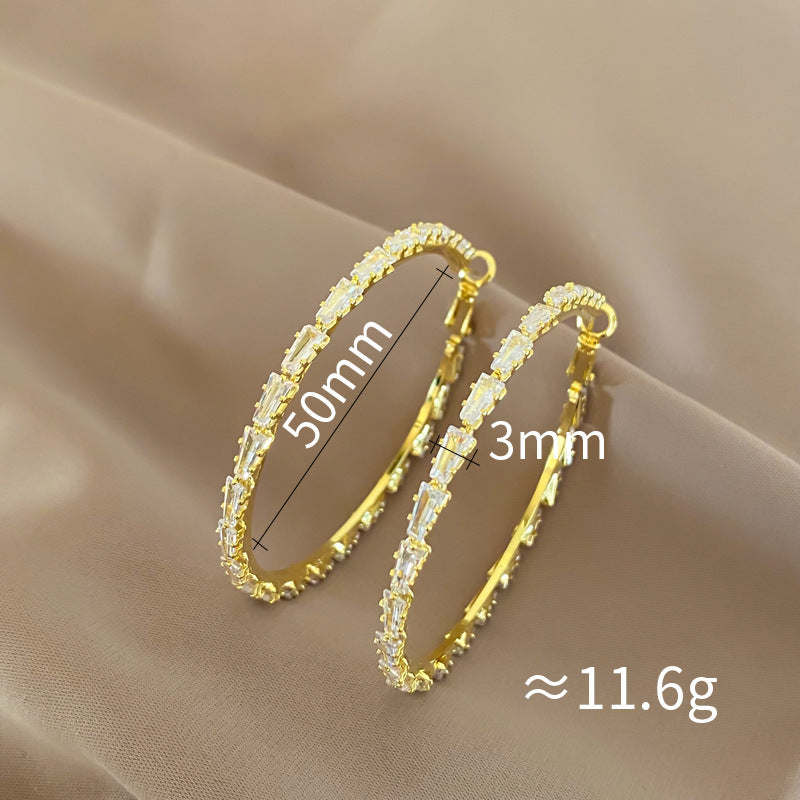 Pavé Crystal Statement Hoop Earrings