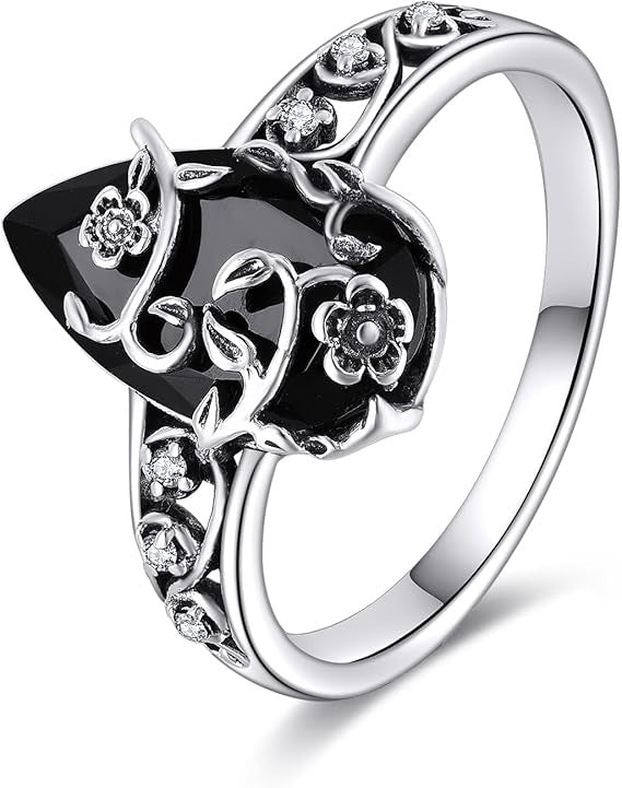 Midnight Blossom Ring