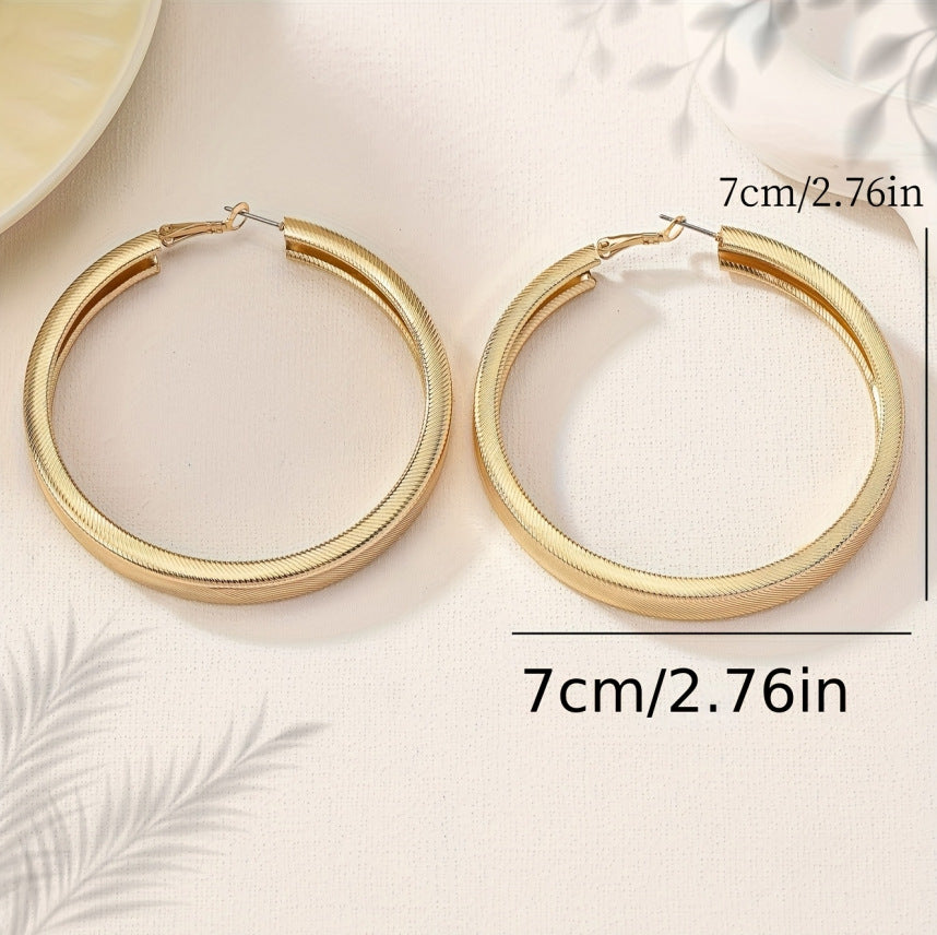 Textured Statement Hoop Earrings