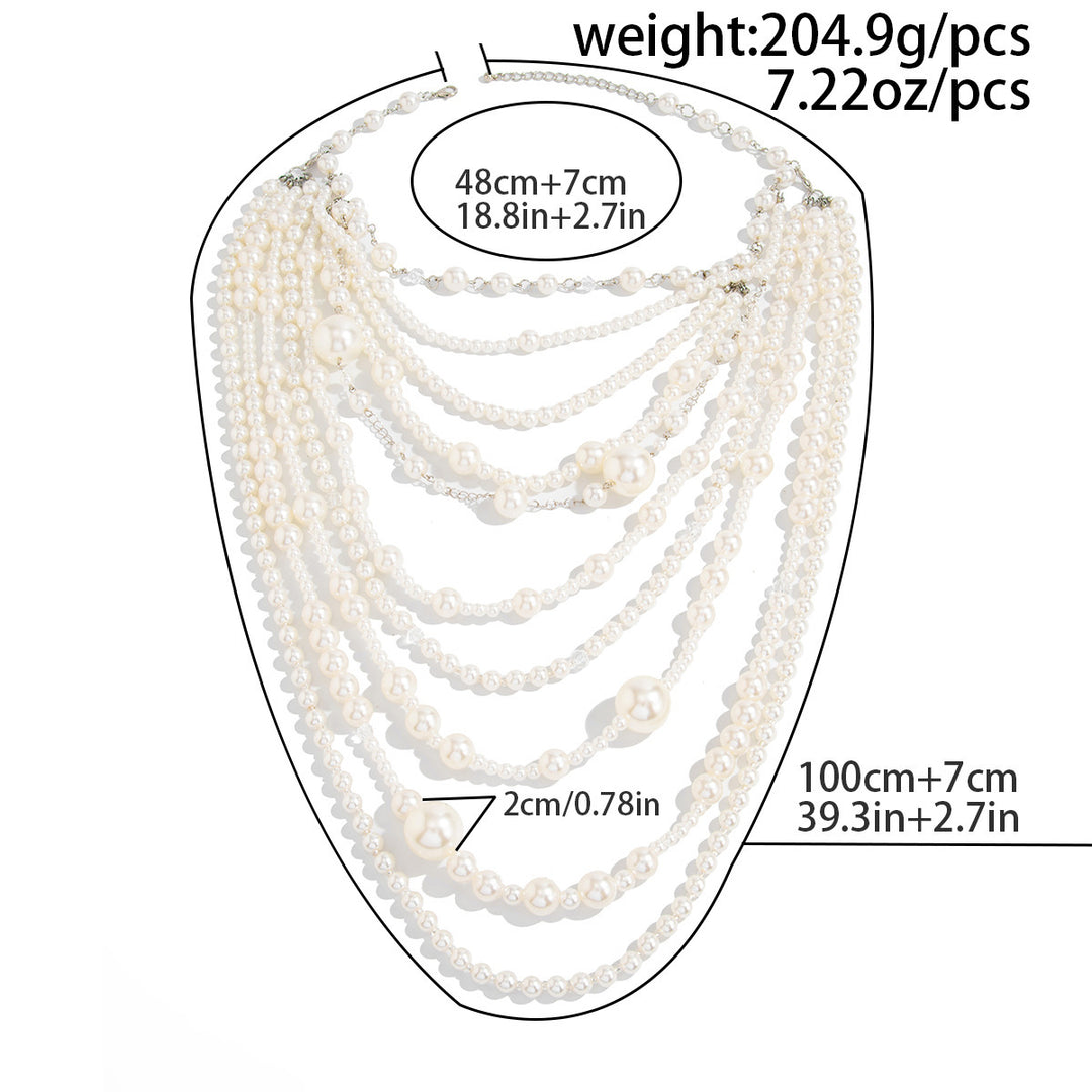 Layered Pearl Statement Necklace