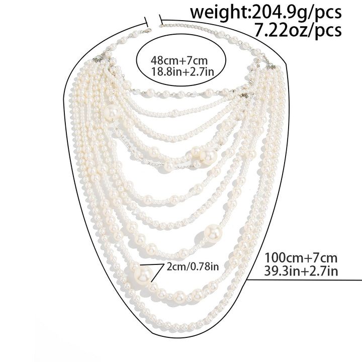 Layered Pearl Statement Necklace