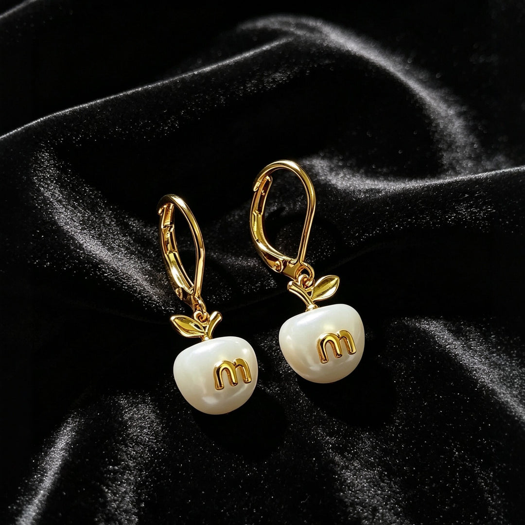 Pearl Apple Drop Earrings