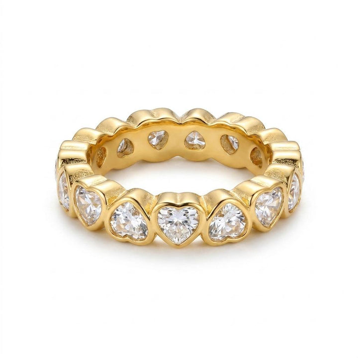 Heart-Cut Eternity Band Ring