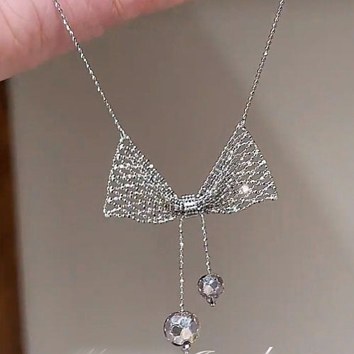 French Bow Tassel Pendant Necklace