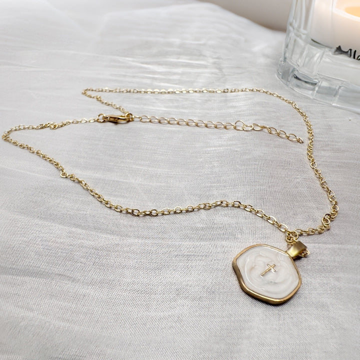 Enamel Cross Pendant Necklace