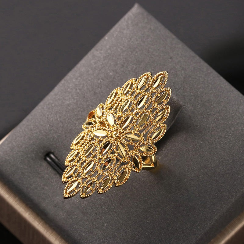 Golden Lace Statement Ring