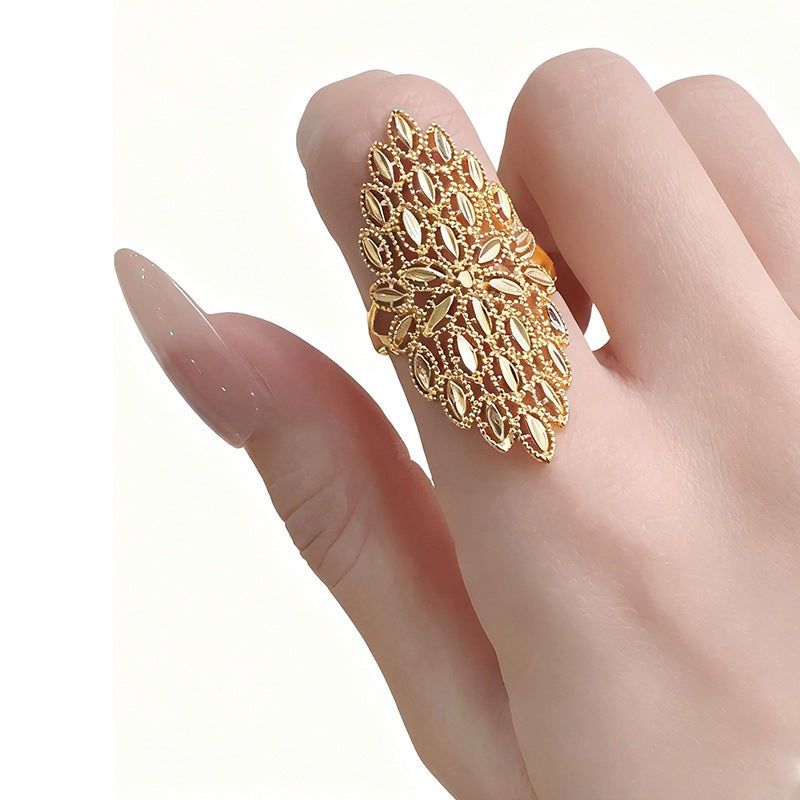 Golden Lace Statement Ring