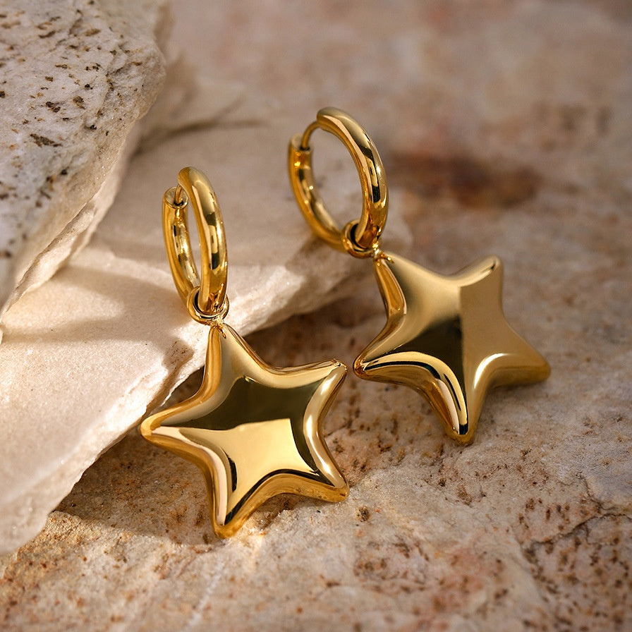 Sculptural Star Drop Earrings