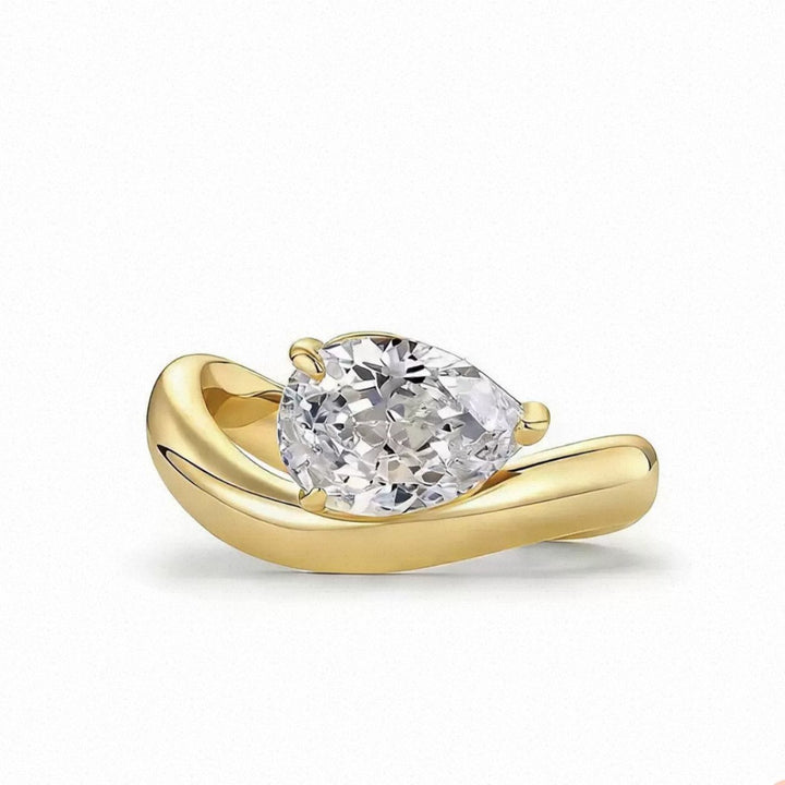 Pear-Cut Sterling Silver Statement Ring
