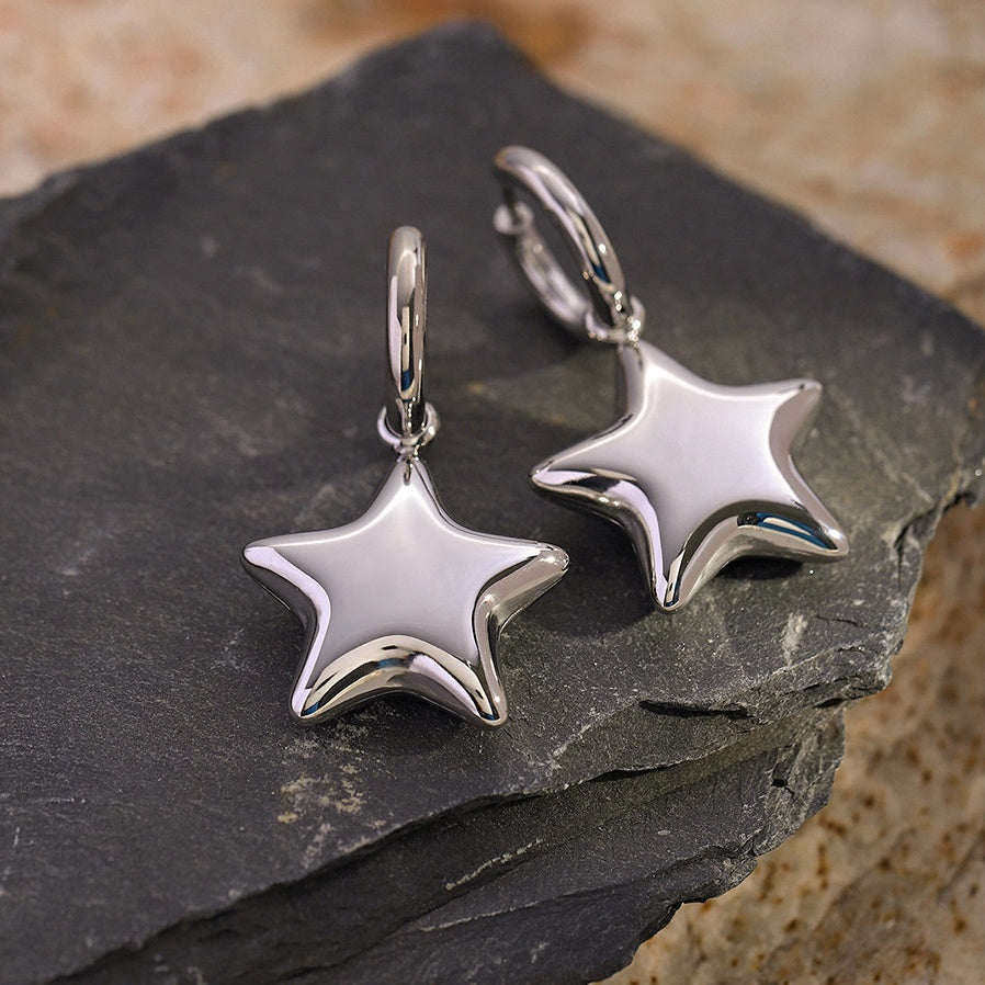 Sculptural Star Drop Earrings