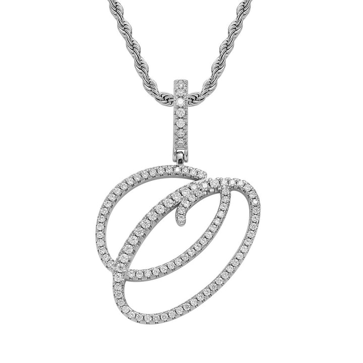 Pavé Script Initial Pendant Necklace