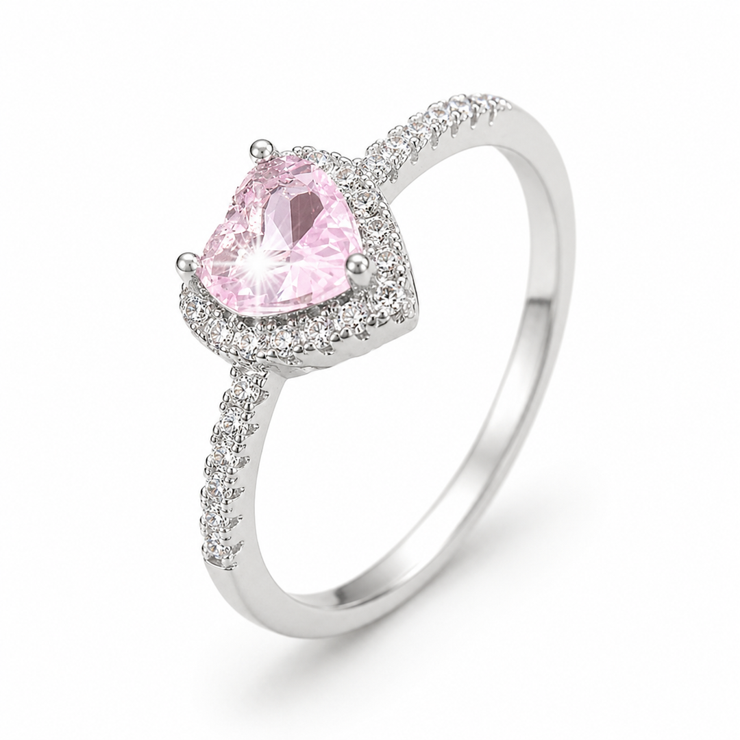 Heart-Cut Halo Engagement Ring