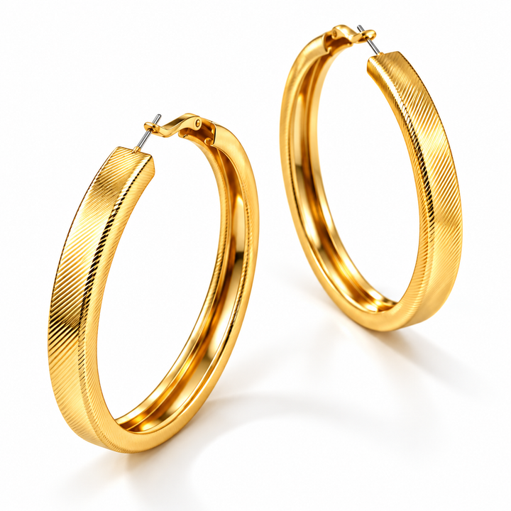 Textured Statement Hoop Earrings